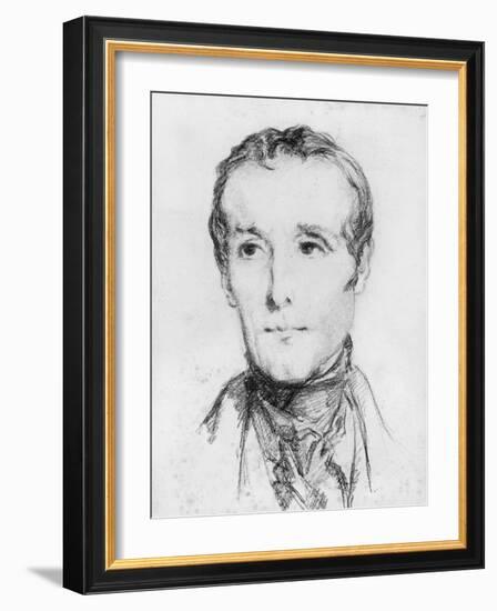 Portrait of Alphonse De Lamartine, C.1848-Theodore Chasseriau-Framed Giclee Print