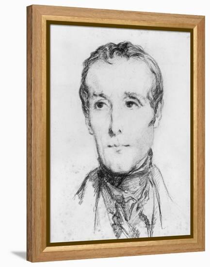 Portrait of Alphonse De Lamartine, C.1848-Theodore Chasseriau-Framed Premier Image Canvas