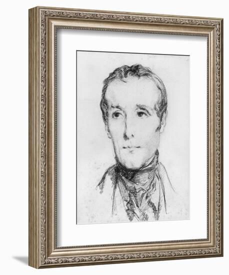 Portrait of Alphonse De Lamartine, C.1848-Theodore Chasseriau-Framed Giclee Print