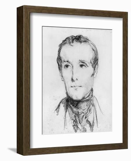 Portrait of Alphonse De Lamartine, C.1848-Theodore Chasseriau-Framed Giclee Print