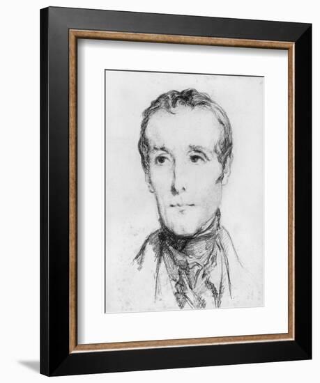 Portrait of Alphonse De Lamartine, C.1848-Theodore Chasseriau-Framed Giclee Print