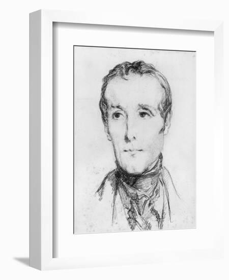 Portrait of Alphonse De Lamartine, C.1848-Theodore Chasseriau-Framed Giclee Print