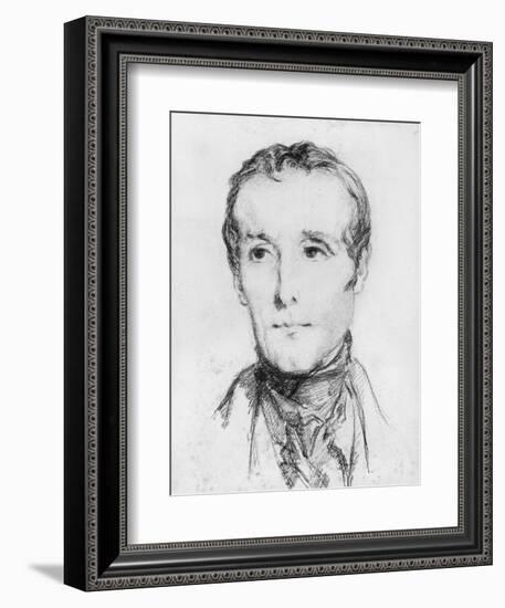 Portrait of Alphonse De Lamartine, C.1848-Theodore Chasseriau-Framed Giclee Print