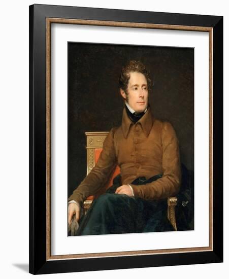 Portrait of Alphonse-Marie-Louis De Prat De Lamartine-François Pascal Simon Gérard-Framed Giclee Print