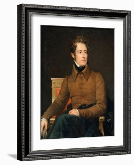 Portrait of Alphonse-Marie-Louis De Prat De Lamartine-François Pascal Simon Gérard-Framed Giclee Print