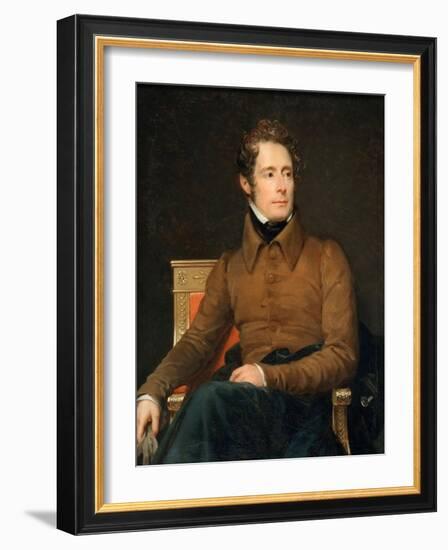 Portrait of Alphonse-Marie-Louis De Prat De Lamartine-François Pascal Simon Gérard-Framed Giclee Print