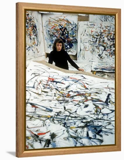 Portrait of American Born Painter Joan Mitchell in Her Studio-Loomis Dean-Framed Premier Image Canvas