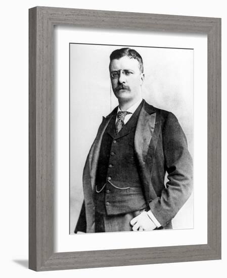 Portrait of American President Theodore Roosevelt-null-Framed Photographic Print