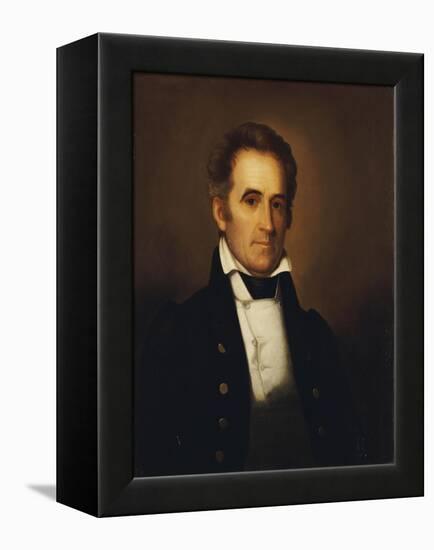 Portrait of American Statesman Richard Mentor Johnson (1780-1850)-Rembrandt Peale-Framed Premier Image Canvas