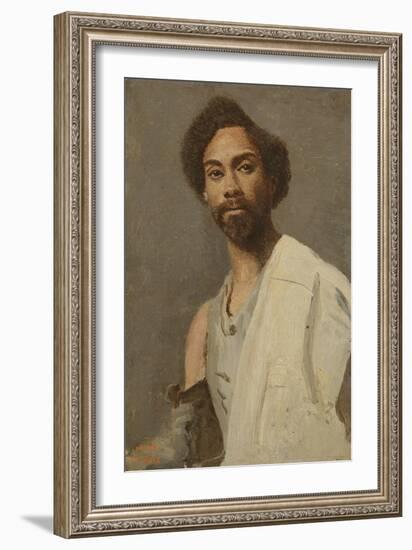 Portrait of an Abyssinian Man (Oil on Canvas)-Jean Baptiste Camille Corot-Framed Giclee Print