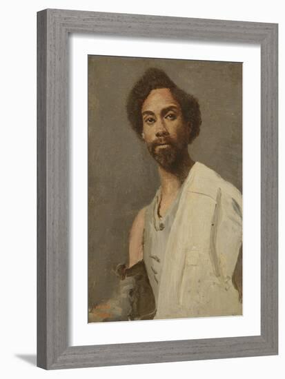 Portrait of an Abyssinian Man (Oil on Canvas)-Jean Baptiste Camille Corot-Framed Giclee Print