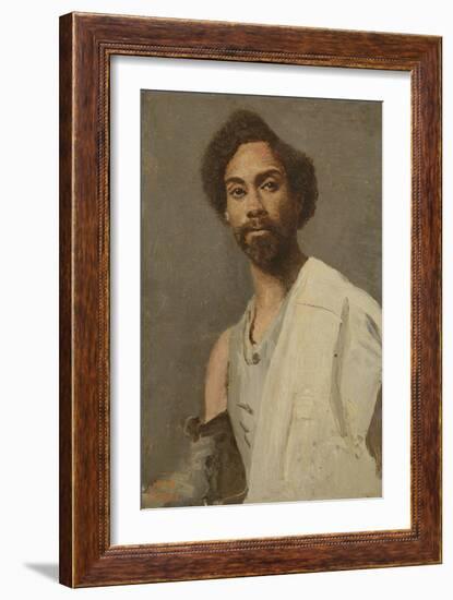 Portrait of an Abyssinian Man (Oil on Canvas)-Jean Baptiste Camille Corot-Framed Giclee Print