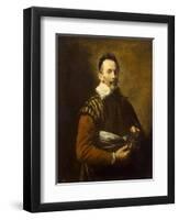 Portrait of an actor, 1620-1622-Domenico Fetti or Feti-Framed Giclee Print