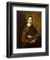 Portrait of an actor, 1620-1622-Domenico Fetti or Feti-Framed Giclee Print
