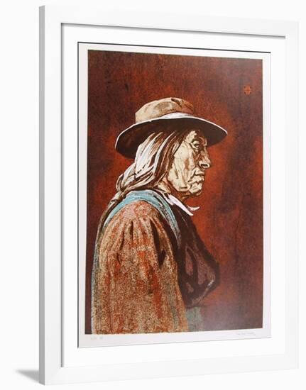 Portrait of an American Indian Man-John Shemitt Houser-Framed Limited Edition