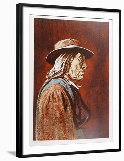 Portrait of an American Indian Man-John Shemitt Houser-Framed Limited Edition