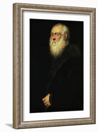 Portrait of an Elder Man with White Beard, circa 1570-Jacopo Robusti Tintoretto-Framed Giclee Print