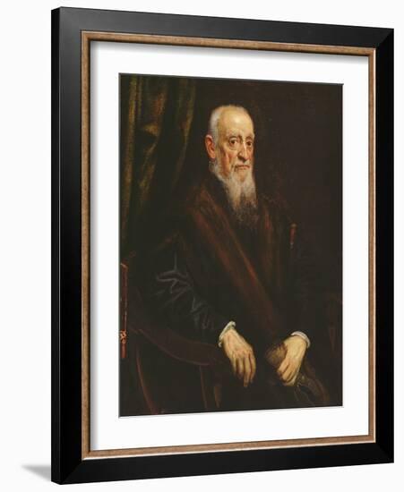 Portrait of an Elderly Gentleman, C.1575-Jacopo Robusti Tintoretto-Framed Giclee Print