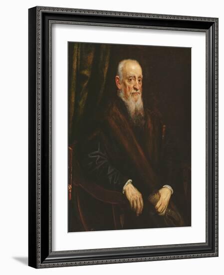 Portrait of an Elderly Gentleman, C.1575-Jacopo Robusti Tintoretto-Framed Giclee Print