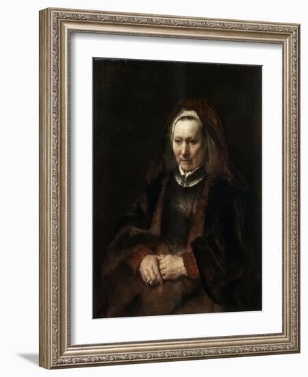 Portrait of an Elderly Woman, 1650-1652-Rembrandt van Rijn-Framed Giclee Print