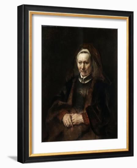 Portrait of an Elderly Woman, 1650-1652-Rembrandt van Rijn-Framed Giclee Print