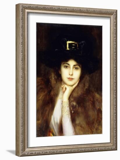 Portrait of an Elegant Lady-Albert Lynch-Framed Giclee Print