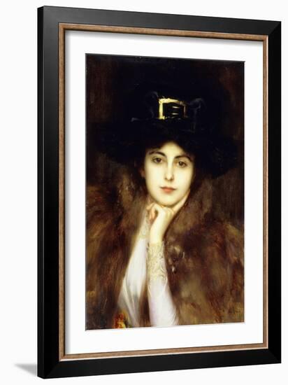 Portrait of an Elegant Lady-Albert Lynch-Framed Giclee Print