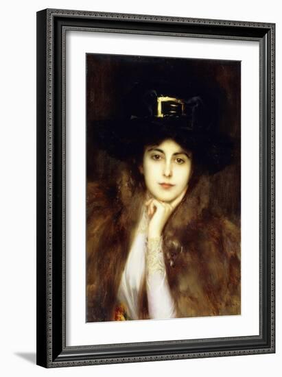 Portrait of an Elegant Lady-Albert Lynch-Framed Giclee Print