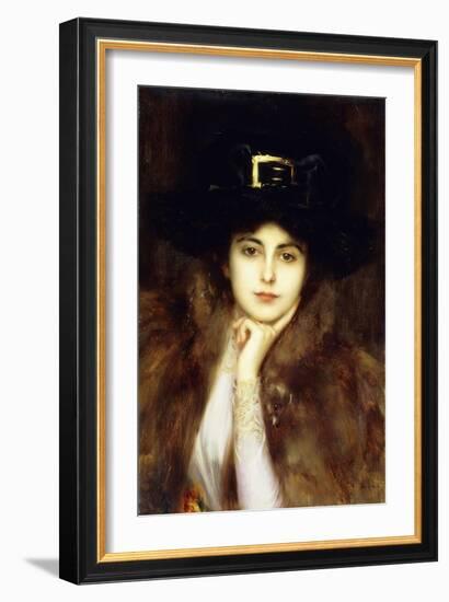 Portrait of an Elegant Lady-Albert Lynch-Framed Giclee Print