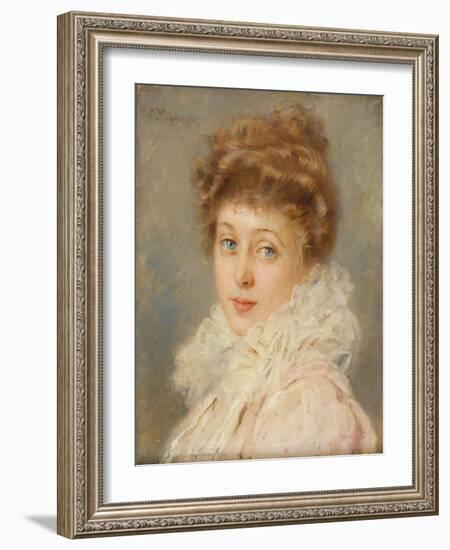 Portrait of an Elegant Woman-Konstantin Egorovich Makovsky-Framed Premium Giclee Print