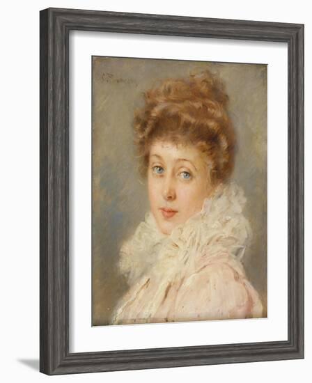 Portrait of an Elegant Woman-Konstantin Egorovich Makovsky-Framed Premium Giclee Print