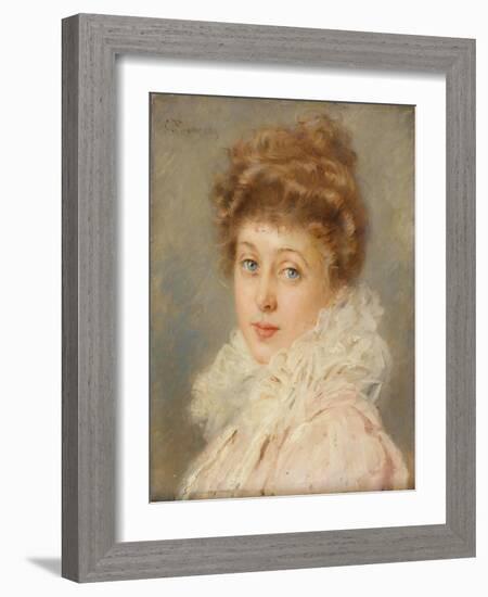 Portrait of an Elegant Woman-Konstantin Egorovich Makovsky-Framed Premium Giclee Print