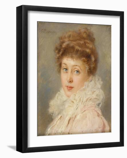 Portrait of an Elegant Woman-Konstantin Egorovich Makovsky-Framed Premium Giclee Print