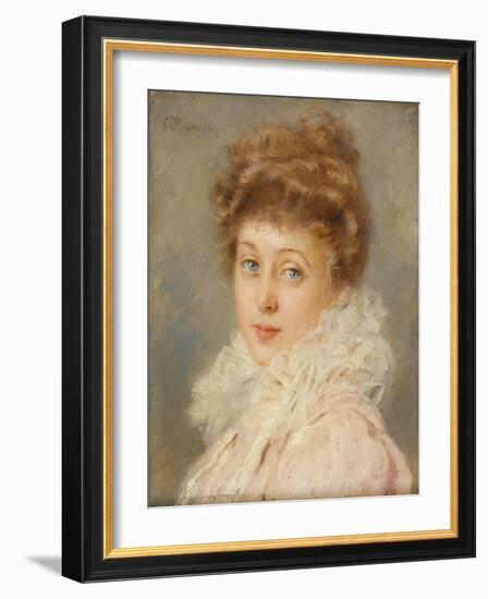 Portrait of an Elegant Woman-Konstantin Egorovich Makovsky-Framed Premium Giclee Print