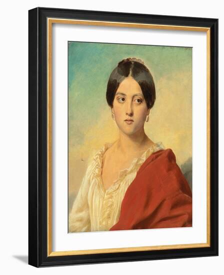 Portrait of an Italian Girl, Half Length, C.1834-Franz Xaver Winterhalter-Framed Giclee Print