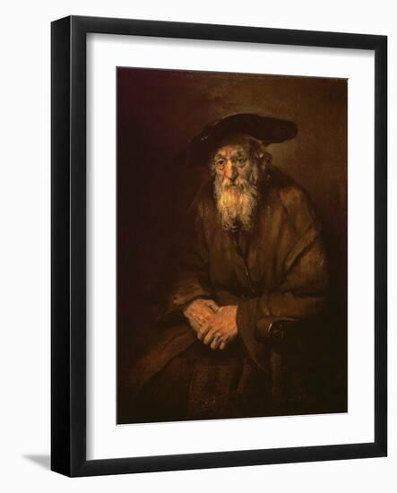 Portrait of an Old Jew-Rembrandt van Rijn-Framed Giclee Print