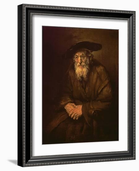 Portrait of an Old Jew-Rembrandt van Rijn-Framed Giclee Print