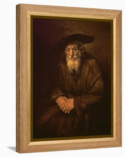 Portrait of an Old Jew-Rembrandt van Rijn-Framed Premier Image Canvas