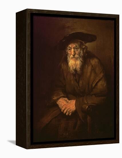 Portrait of an Old Jew-Rembrandt van Rijn-Framed Premier Image Canvas