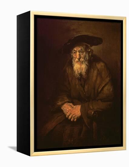 Portrait of an Old Jew-Rembrandt van Rijn-Framed Premier Image Canvas