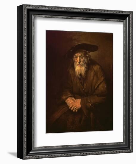 Portrait of an Old Jew-Rembrandt van Rijn-Framed Giclee Print