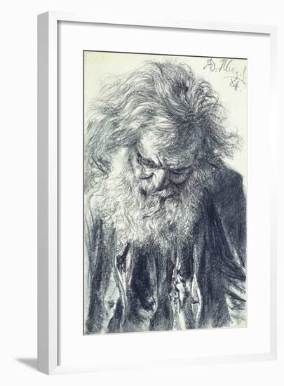 Portrait of an Old Man, 1884-Adolph Friedrich Erdmann von Menzel-Framed Giclee Print