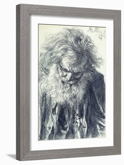 Portrait of an Old Man, 1884-Adolph Friedrich Erdmann von Menzel-Framed Premium Giclee Print