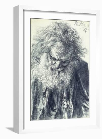 Portrait of an Old Man, 1884-Adolph Friedrich Erdmann von Menzel-Framed Premium Giclee Print