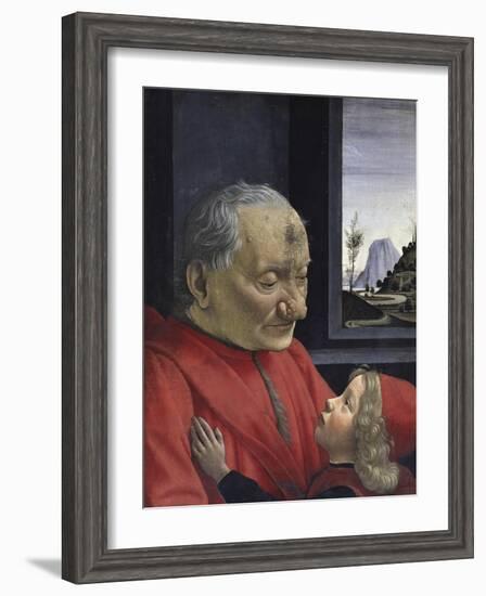 Portrait of an Old Man and His Grandson-Domenico Ghirlandaio-Framed Giclee Print