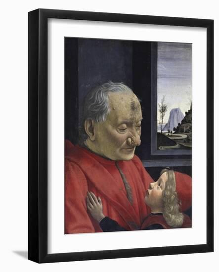 Portrait of an Old Man and His Grandson-Domenico Ghirlandaio-Framed Giclee Print