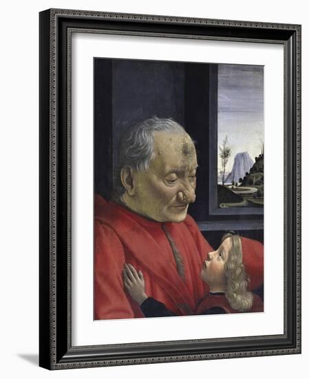 Portrait of an Old Man and His Grandson-Domenico Ghirlandaio-Framed Giclee Print