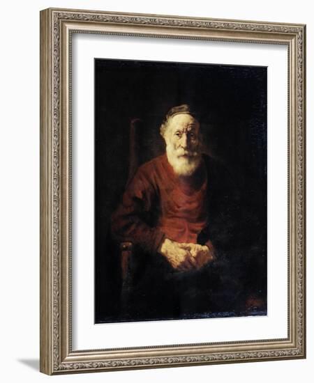 Portrait of an Old Man in Red, 1652-1654-Rembrandt van Rijn-Framed Giclee Print