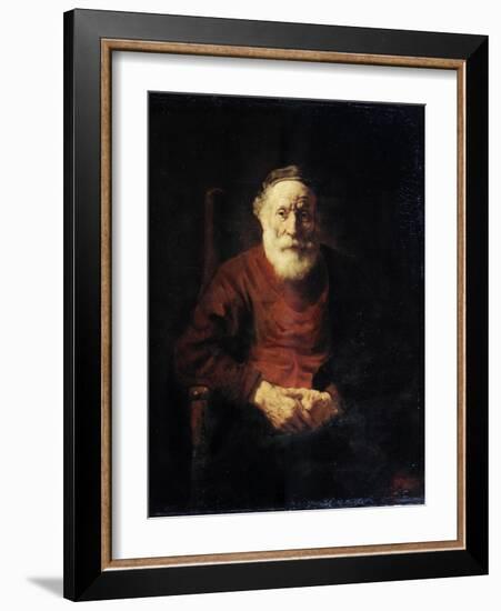 Portrait of an Old Man in Red, 1652-1654-Rembrandt van Rijn-Framed Giclee Print