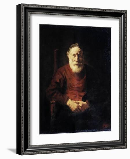 Portrait of an Old Man in Red, 1652-1654-Rembrandt van Rijn-Framed Giclee Print
